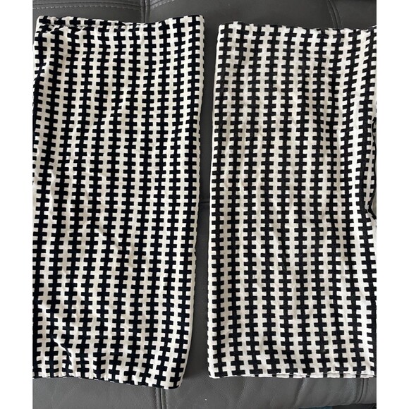 IKEA Zip Pillowcase Throw Pillow Square White w Black Lines Velvet Velour 21" - Picture 5 of 6